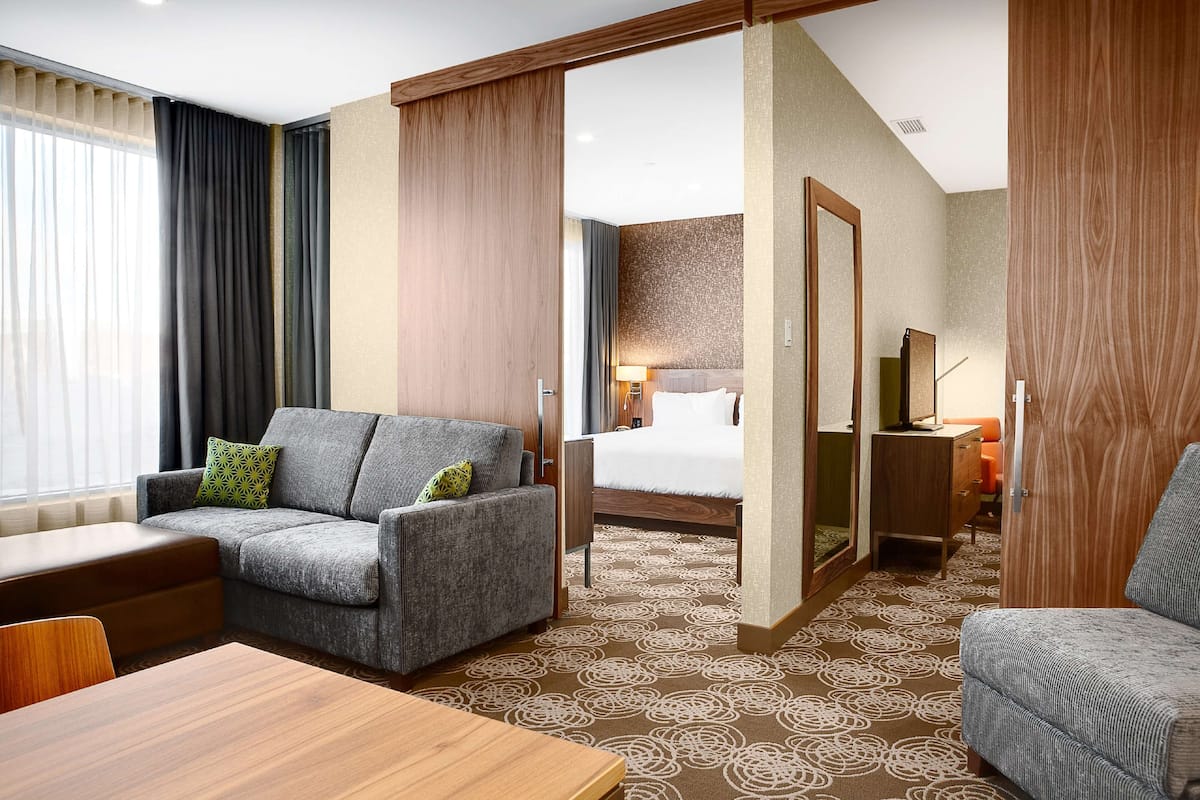 Deluxe Suite, Kitchen | Living area | 55-inch plasma TV with cable channels, TV, pay films