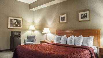 Room, 1 King Bed, Refrigerator & Microwave, Ground Floor | Individually furnished, desk, blackout curtains, iron/ironing board