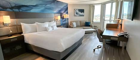 Chambre, 1 trĂšs grand lit et 1 canapĂ©-lit (Coast King) | Coffre-fort pour ordinateur portable, bureau, rideaux dâobscurcissement