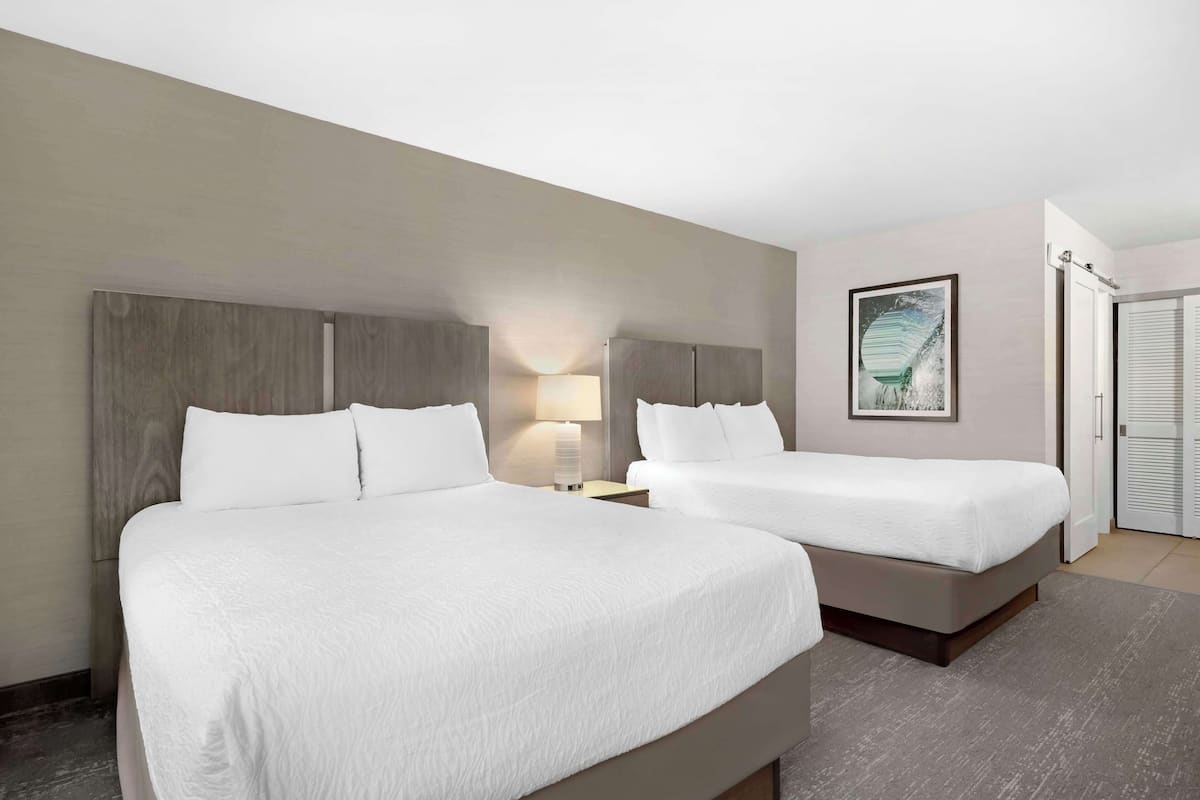 Standard Room, 2 Queen Beds, Non Smoking, Refrigerator & Microwave (Non Pet Friendly) | In-room safe, desk, laptop workspace, iron/ironing board