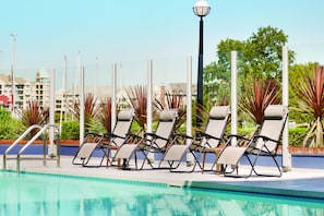 Indoor pool, outdoor pool, open 6:00 AM to 11:00 PM, sun loungers