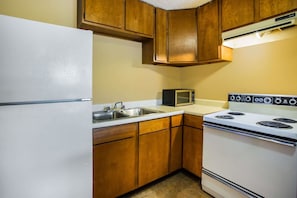 Fridge, microwave, coffee/tea maker