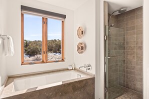 Separate tub and shower, deep soaking tub, rainfall showerhead - Four Seasons Resort Rancho Encantado Santa Fe (Santa Fe)
