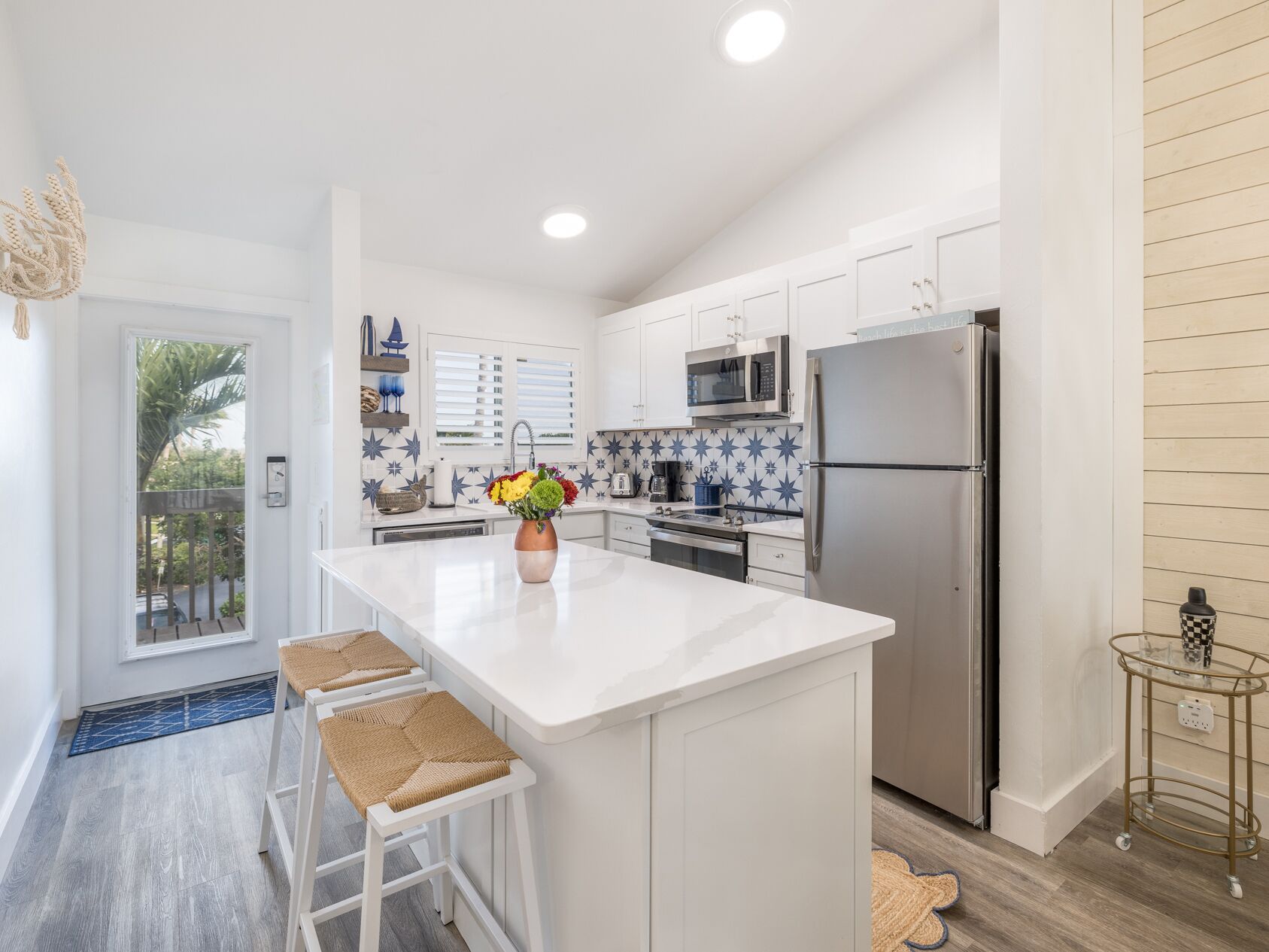 two bedroom marina villa premier | private kitchen | full-sized fridge, microwave, oven, stovetop