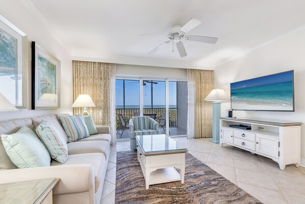 One Bedroom Bayside Villa | Living area | 40-inch TV with cable channels