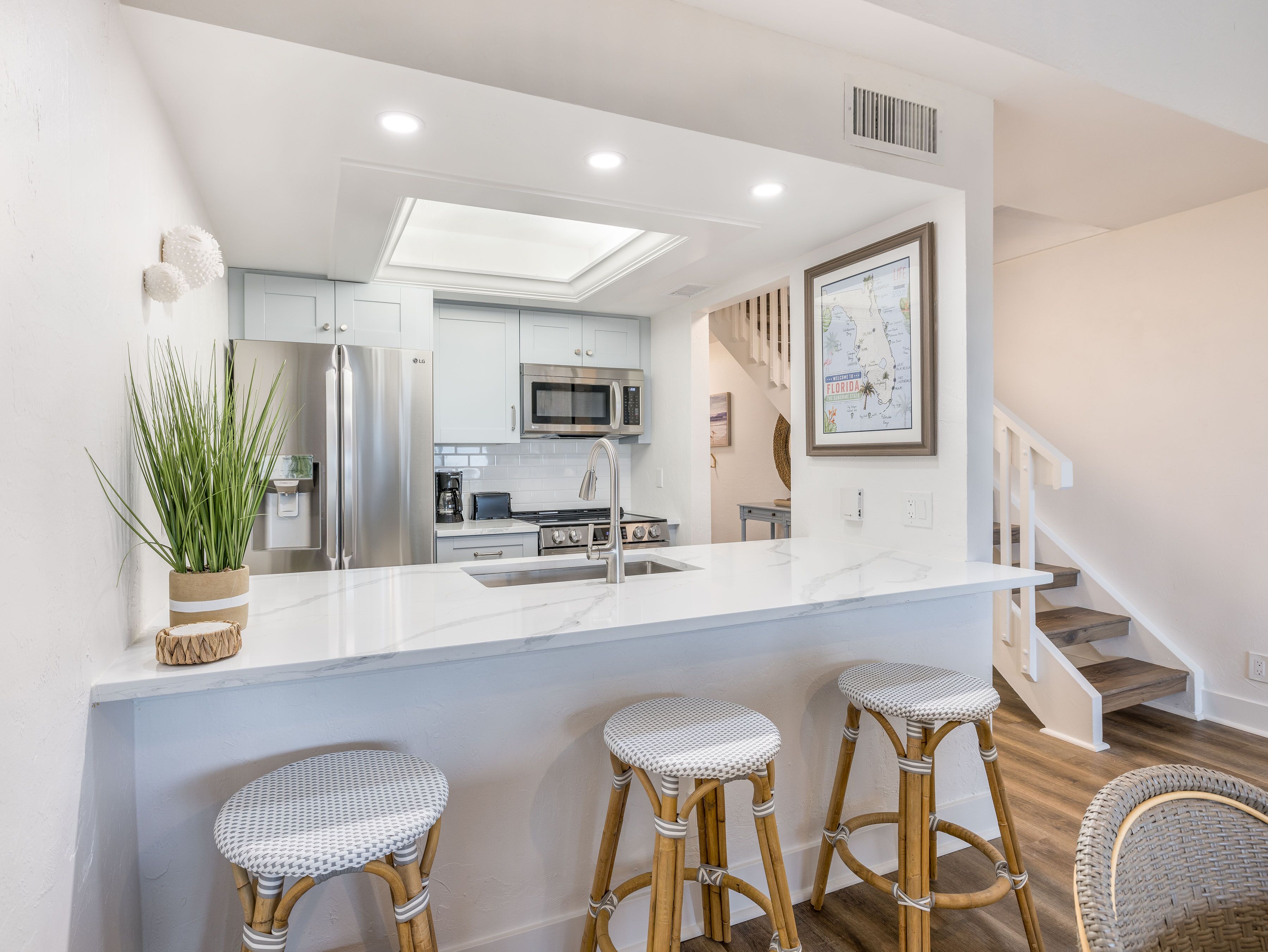 three bedroom beach villa premier | private kitchen | full-sized fridge, microwave, oven, stovetop