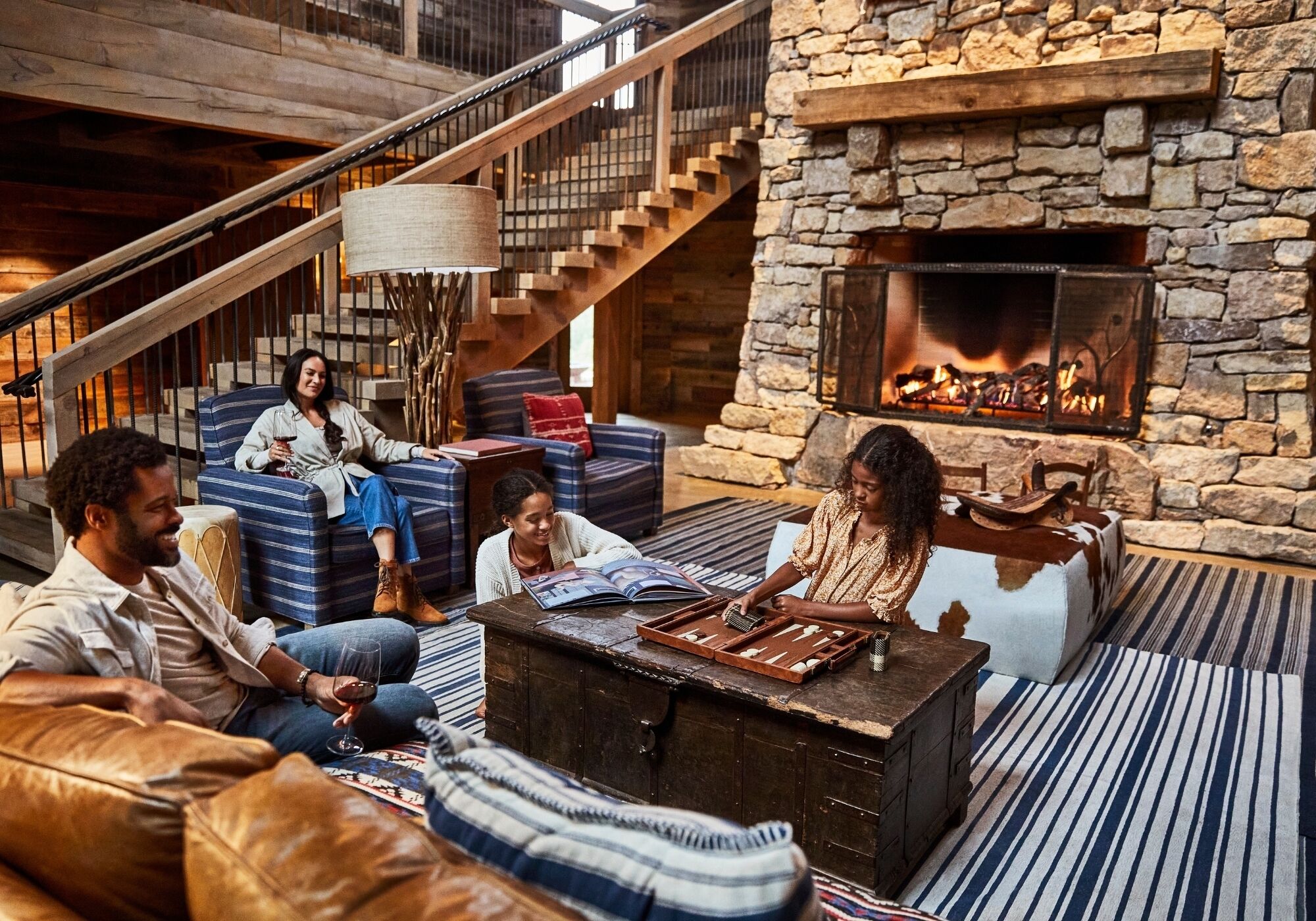 room (bunkhouse) | living area | 50-inch smart tv with cable channels, tv, fireplace