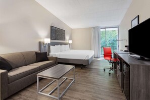 Premium bedding, blackout drapes, soundproofing, iron/ironing board
