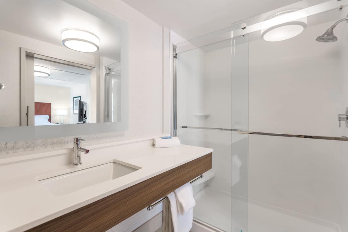 suite, 1 king bed with sofa bed, non smoking (imperial) | bathroom | combined shower/bathtub, free toiletries, hair dryer, towels