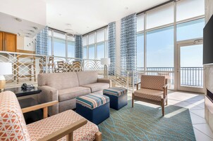 Premier-herbergi - 1 svefnherbergi - svalir - útsýni yfir hafið | Einkaeldhús | Ísskápur, örbylgjuofn, kaffivél/teketill, pottar/pönnur/diskar/hnífapör