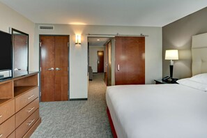 1 bedroom, desk, blackout curtains, iron/ironing board