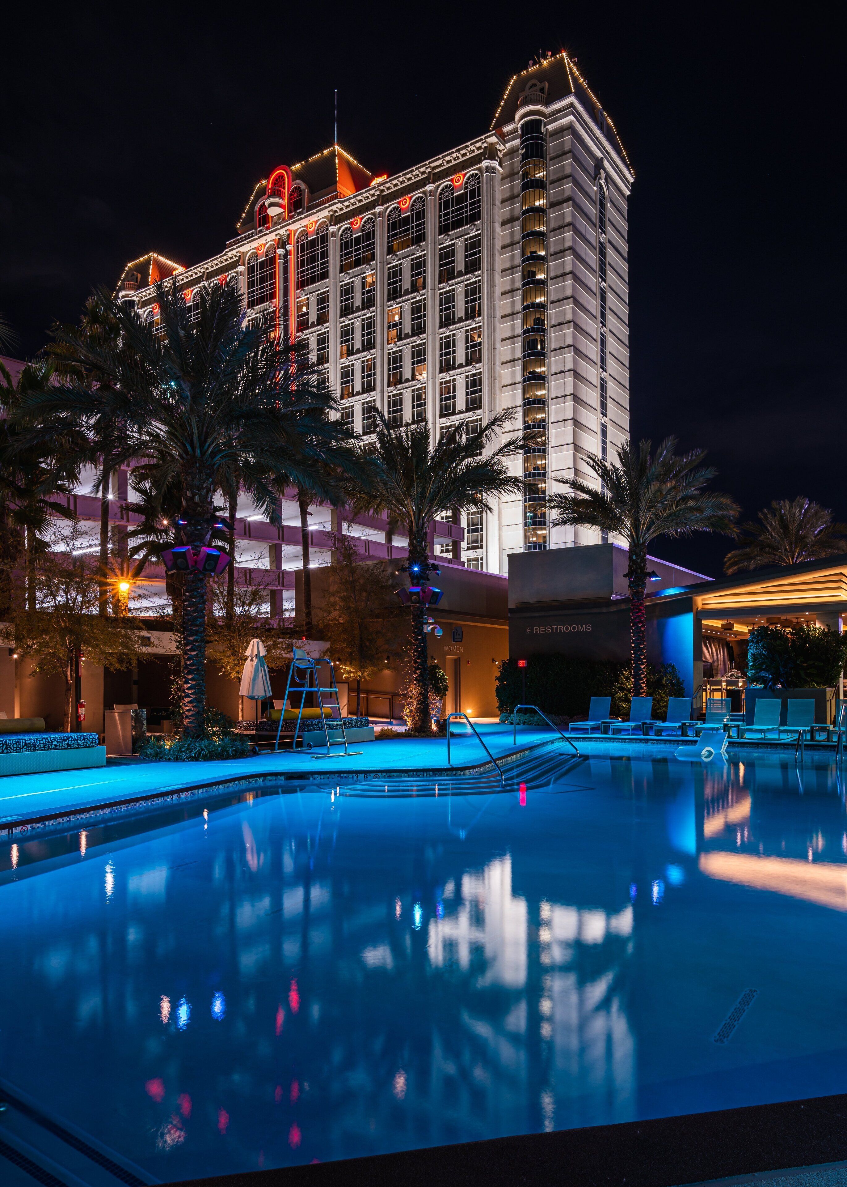 seasonal outdoor pool, pool cabanas (surcharge), pool loungers