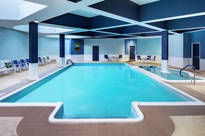 Indoor pool, open 6:00 AM to 9:00 PM, sun loungers