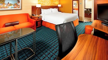 In-room safe, desk, laptop workspace, blackout drapes