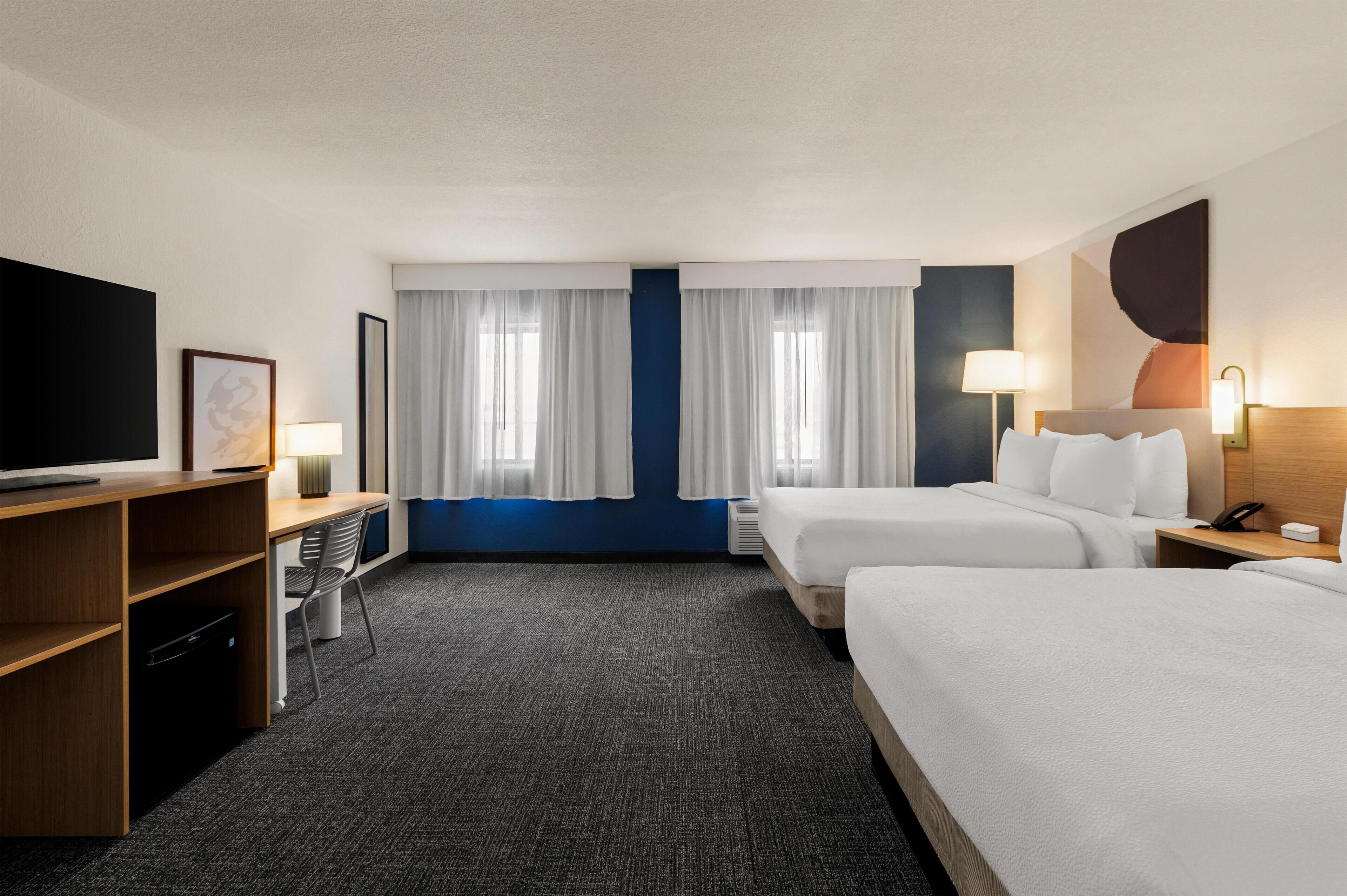 Room, 2 Queen Beds, Accessible (Hearing) | Desk, blackout drapes, iron/ironing board, free WiFi
