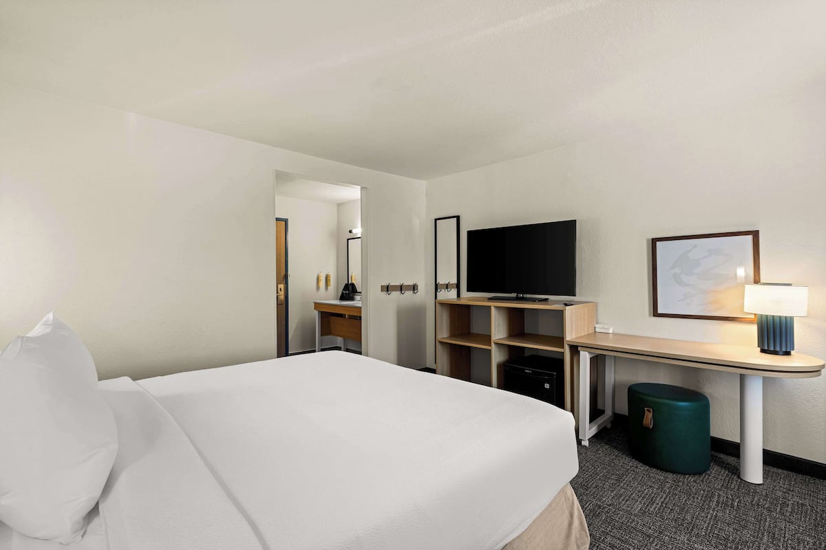 Room, 1 King Bed, Non Smoking | Desk, blackout drapes, iron/ironing board, free WiFi