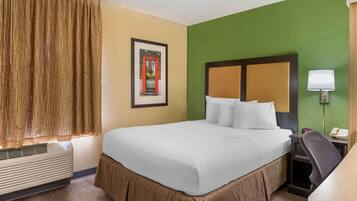 Desk, blackout curtains, iron/ironing board, free WiFi