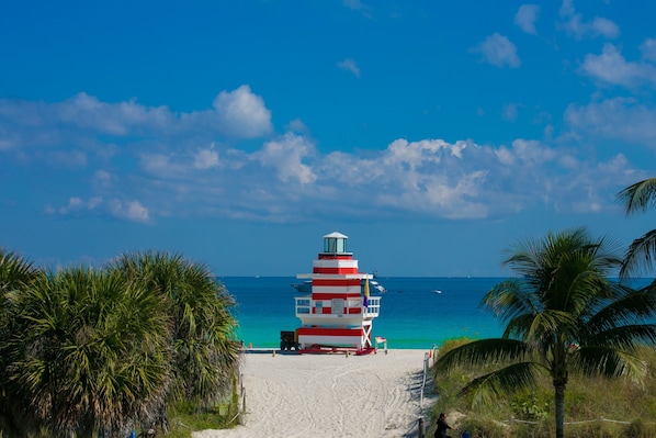 On the beach, beach towels