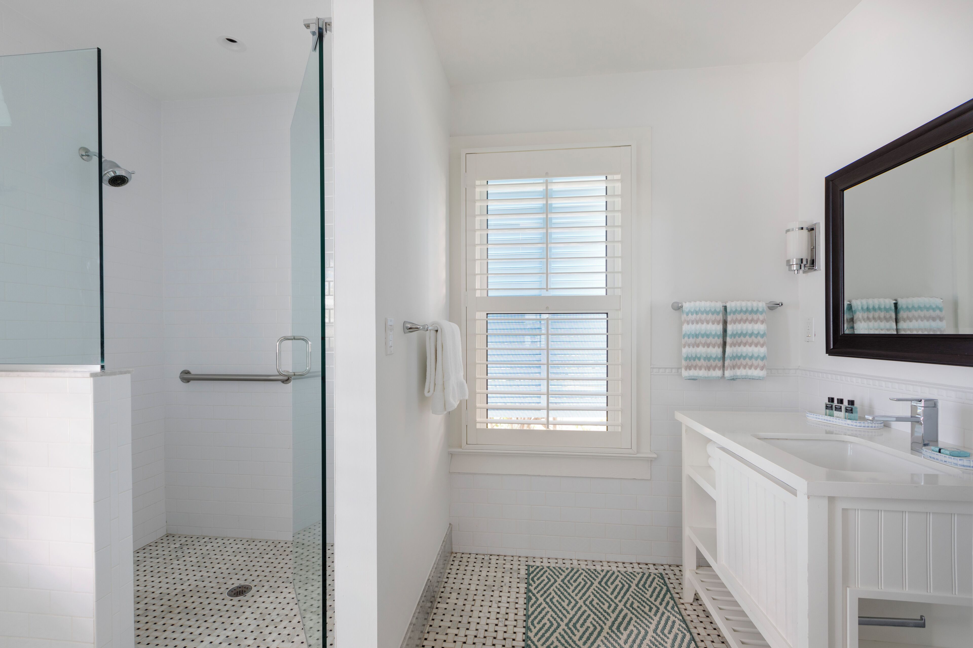 premium cottage | bathroom | separate bathtub and shower, free toiletries, hair dryer, towels