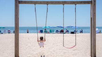 Private beach, sun loungers, beach umbrellas, beach towels
