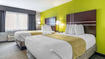 Standard Room, 2 Queen Beds, Non Smoking, Refrigerator & Microwave | Pillowtop beds, desk, laptop workspace, blackout drapes