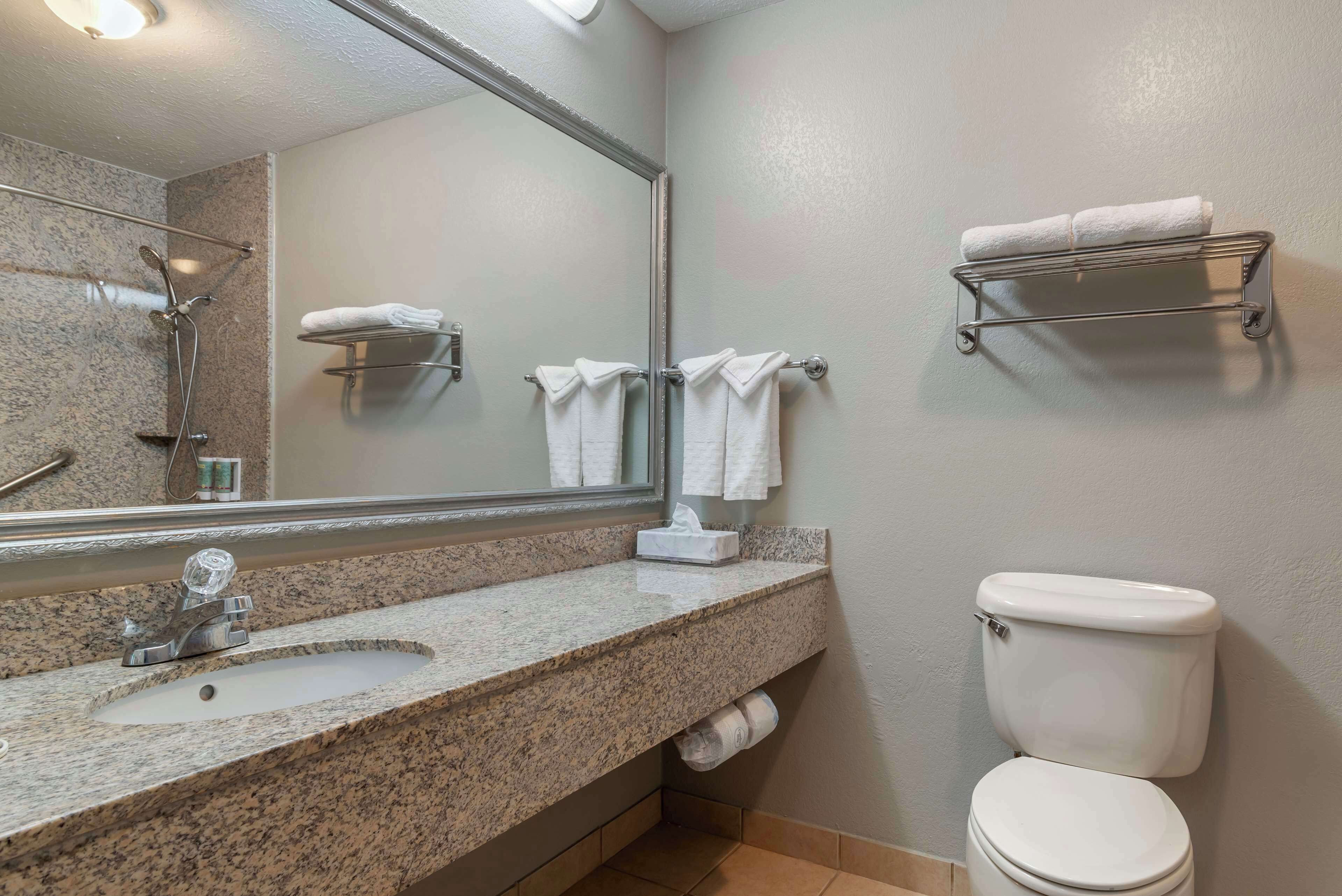 standard room, 1 king bed, accessible, bathtub | bathroom | combined shower/bathtub, free toiletries, hair dryer, towels