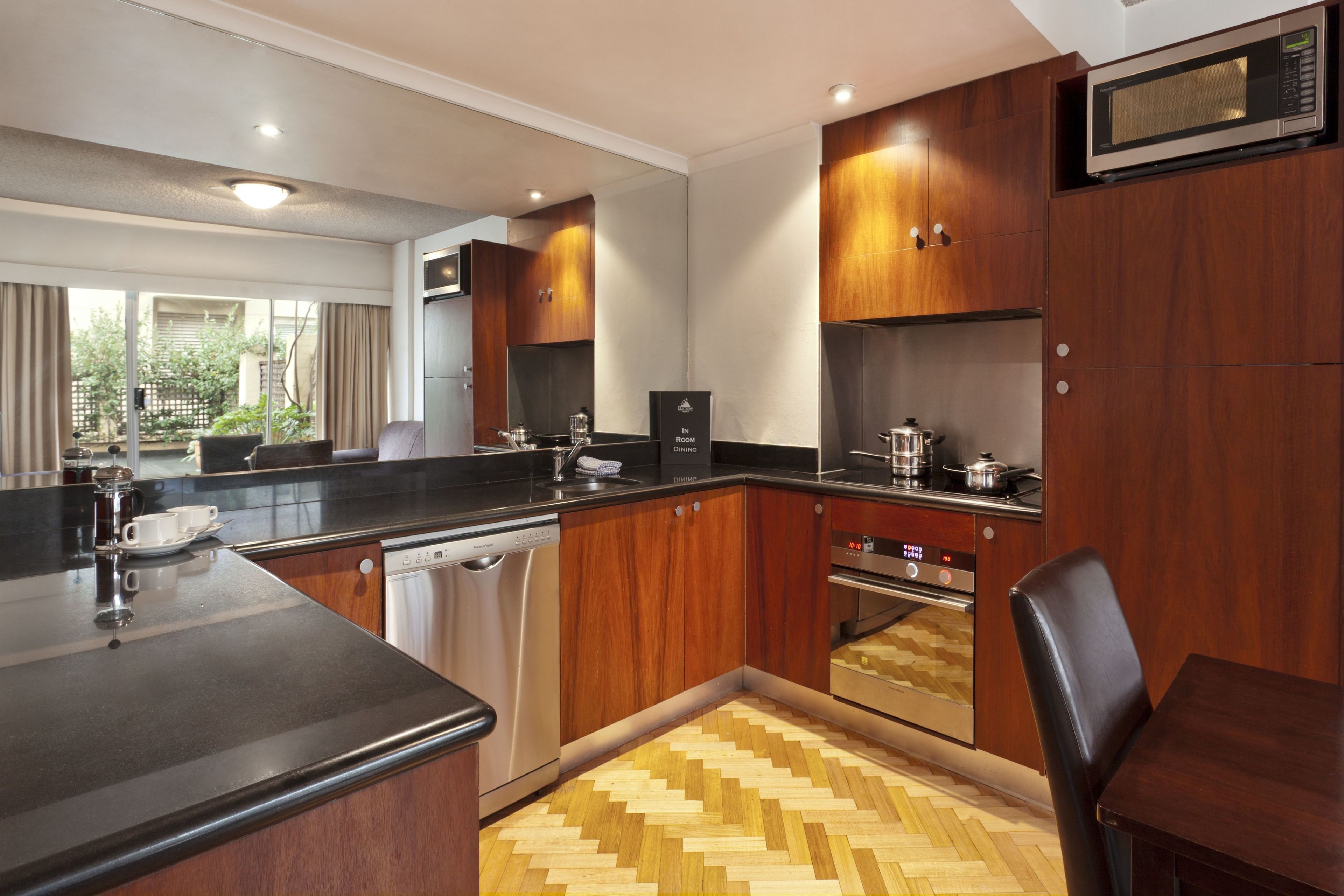 two bedroom apartment | private kitchen | fridge, microwave, stovetop, coffee/tea maker