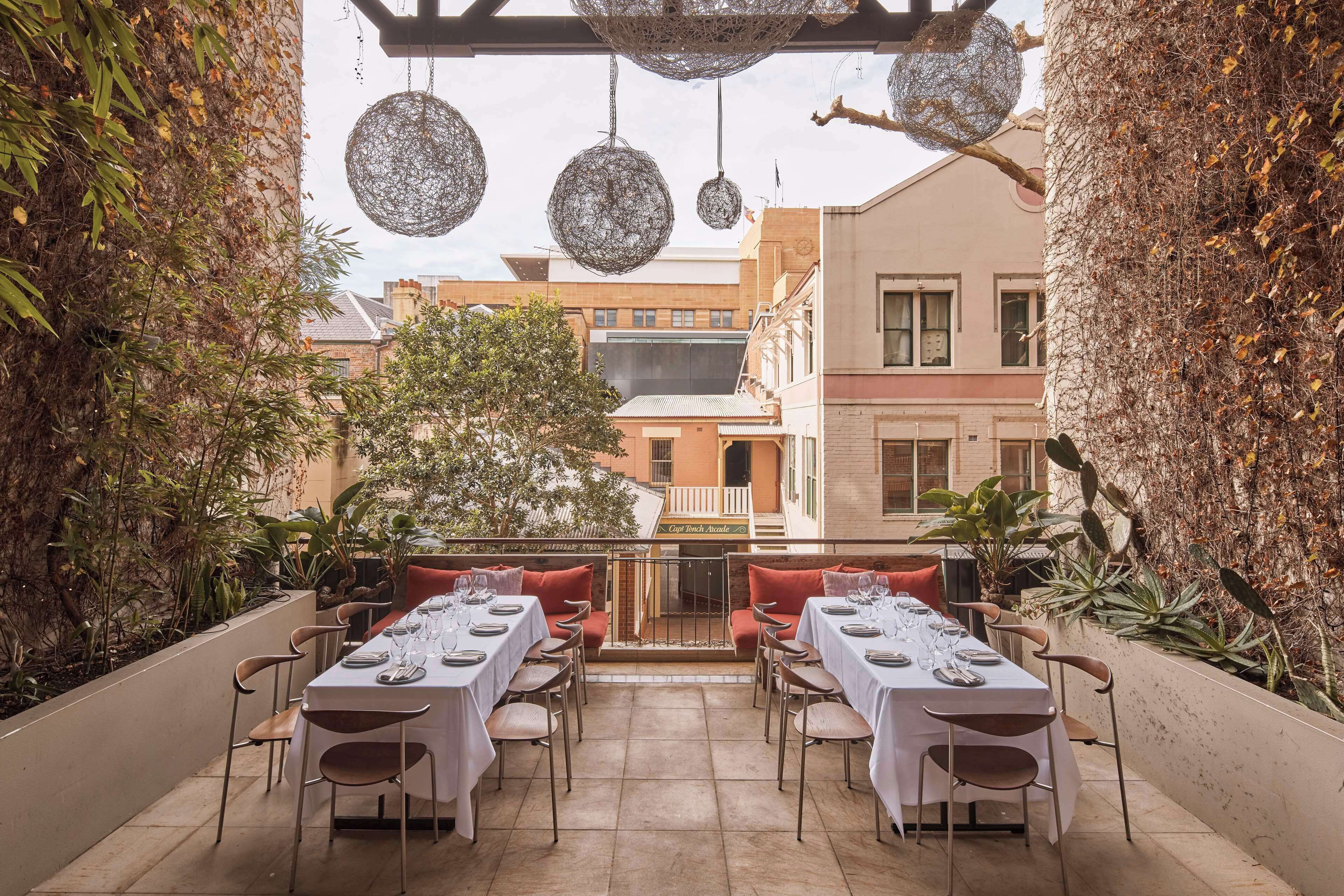 Dinner served, alfresco dining 