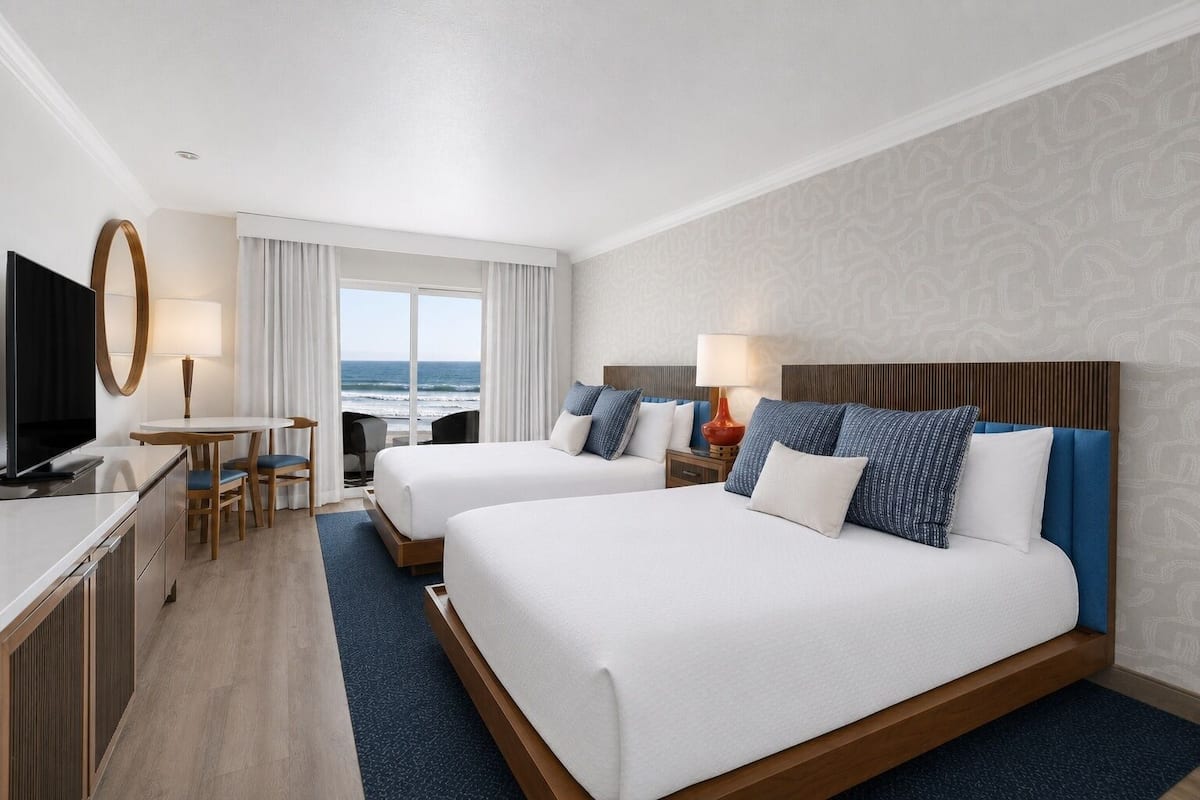 Room, 2 Queen Beds, Beachfront | Blackout drapes, iron/ironing board, cribs (free), WiFi (free)