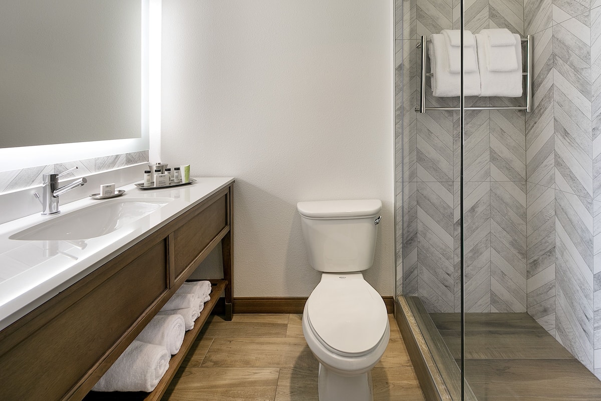 free toiletries, hair dryer, towels, soap