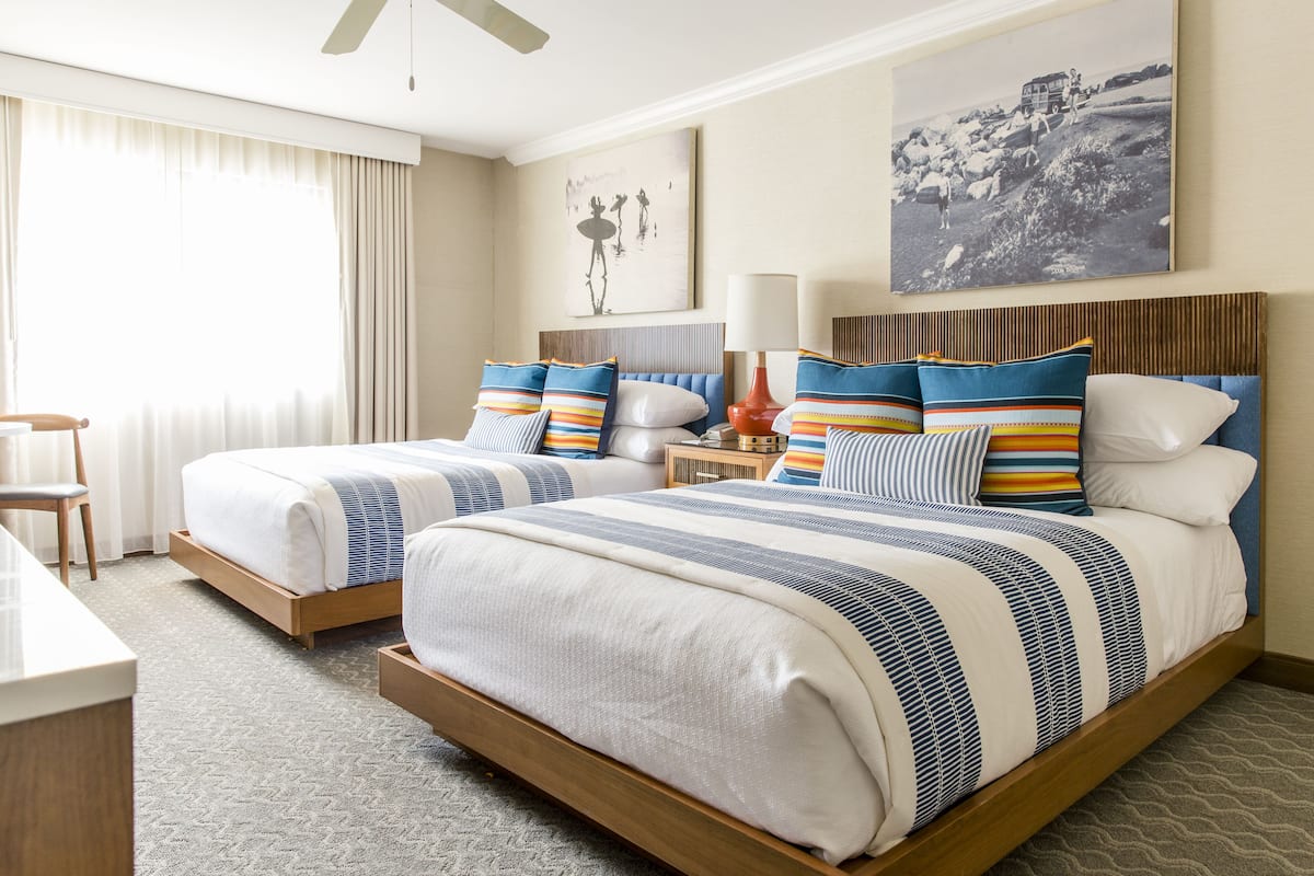 1 bedroom, desk, blackout curtains, iron/ironing board