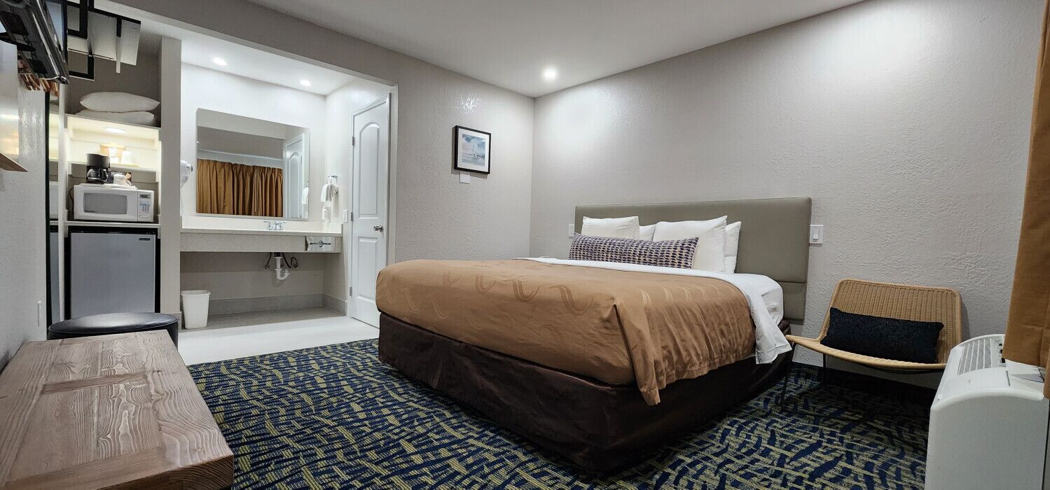Premium bedding, blackout drapes, iron/ironing board, free WiFi