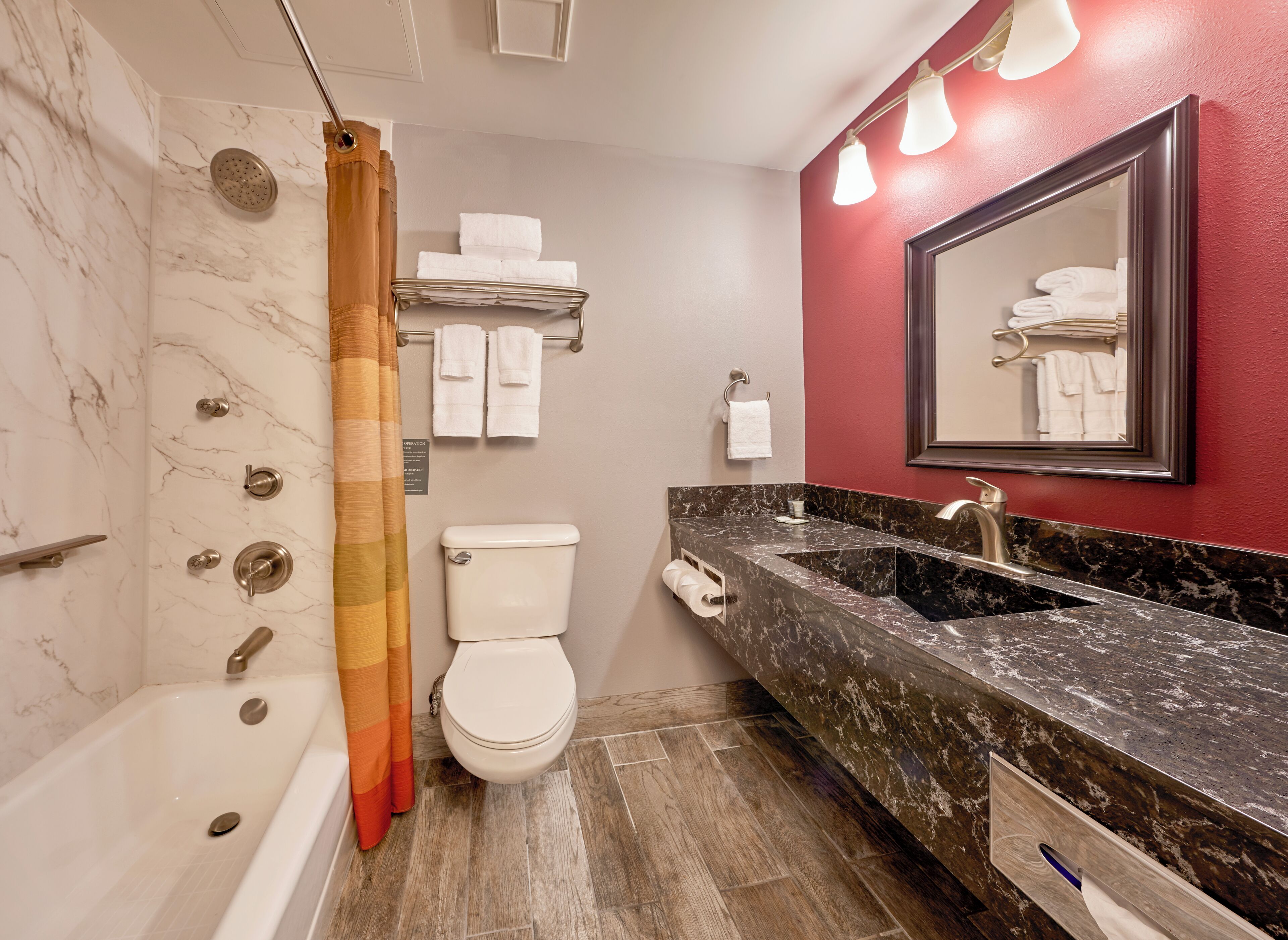 Free toiletries, hair dryer, towels