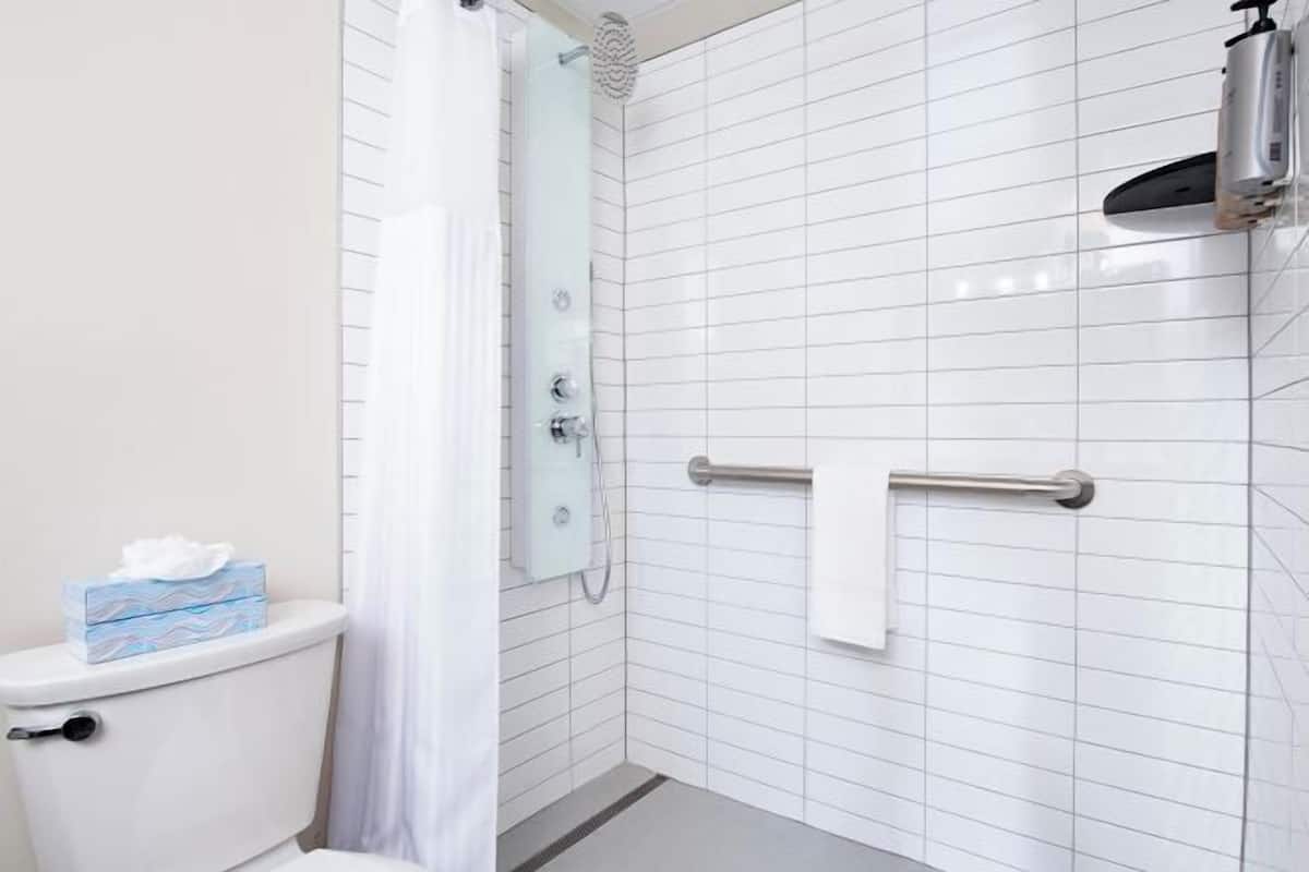 Free toiletries, hair dryer, towels