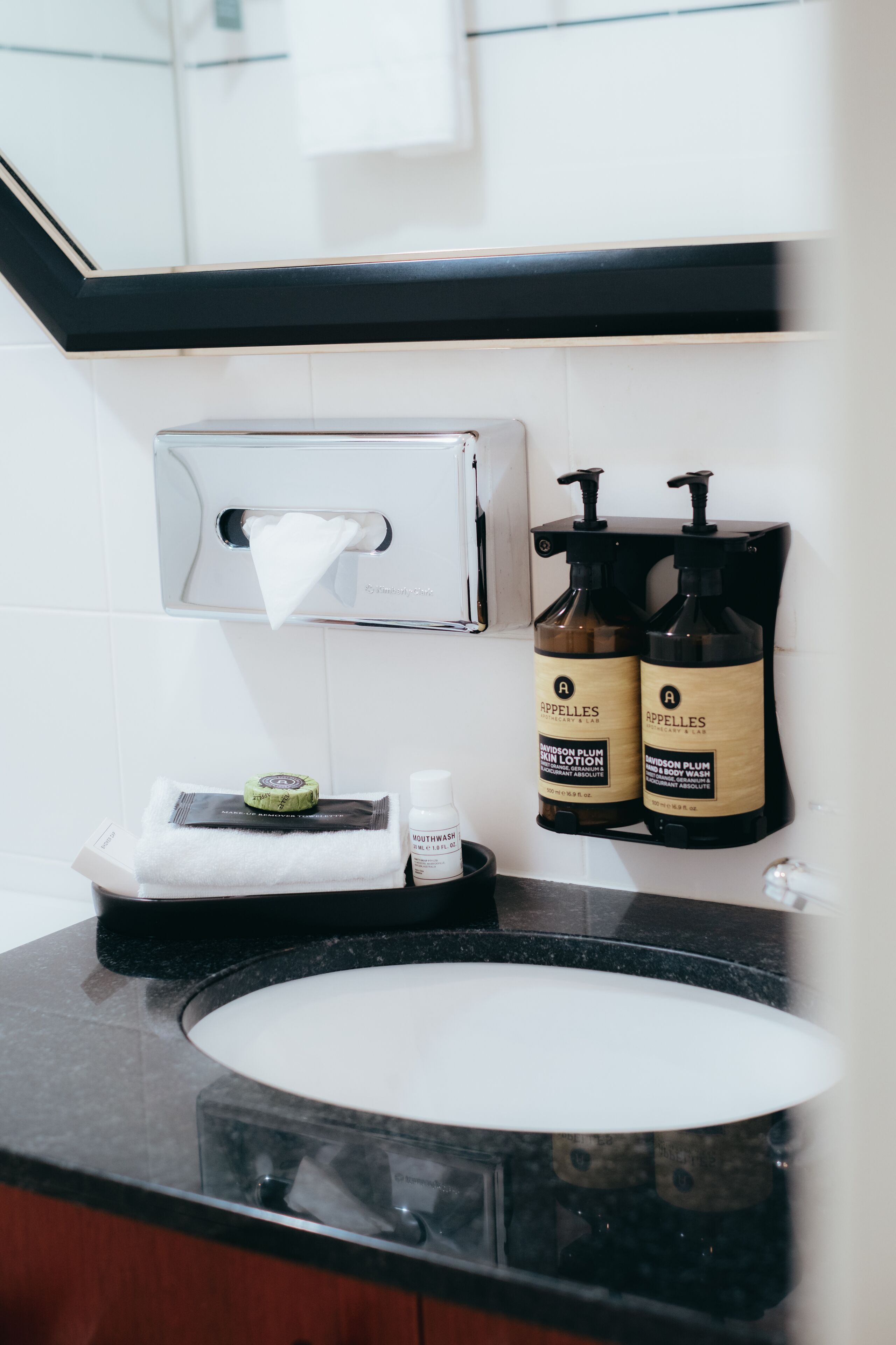 rainfall showerhead, designer toiletries, hair dryer, bathrobes