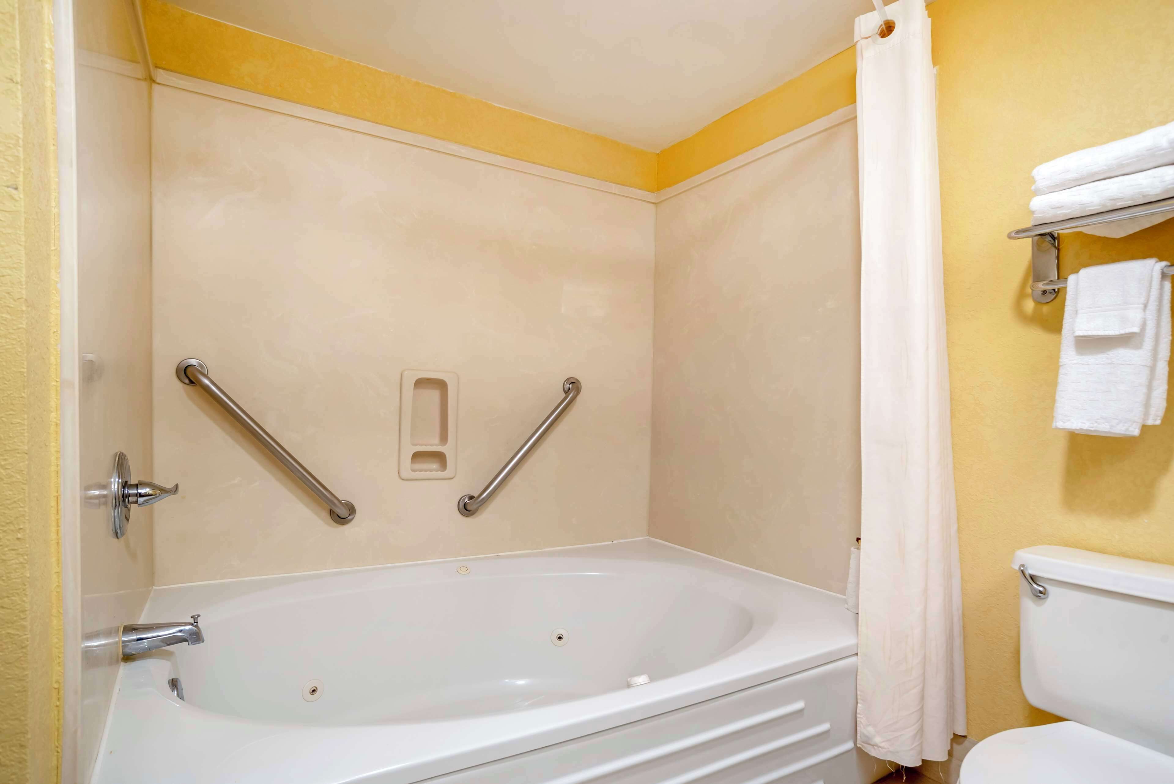 standard room, 1 king bed, non smoking, jetted tub (with sofabed) | bathroom | free toiletries, hair dryer, towels