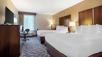 Standard Room, 2 Double Beds, Non Smoking, Refrigerator & Microwave | Iron/ironing board, rollaway beds, WiFi, bed sheets