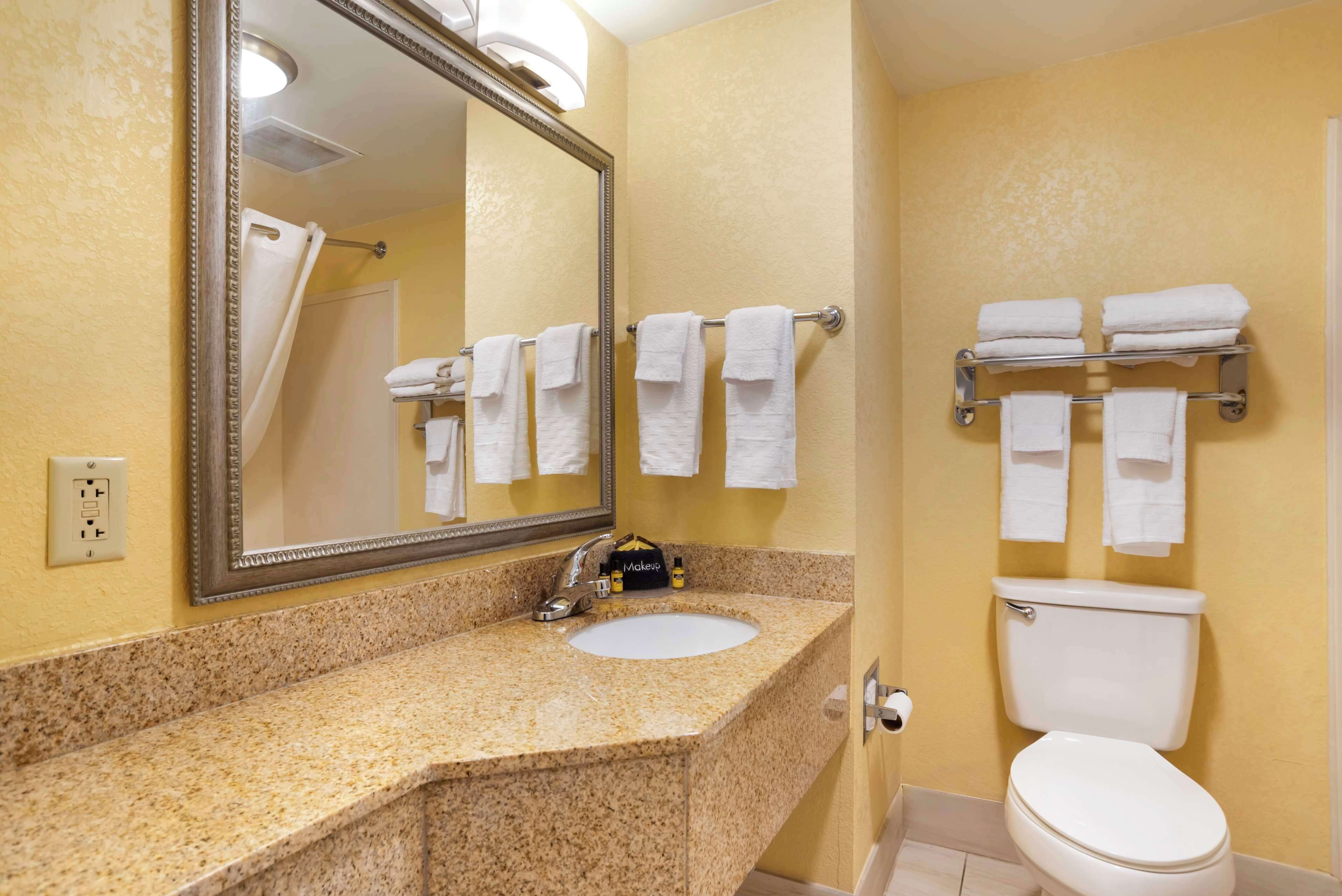 free toiletries, hair dryer, towels