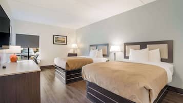 Standard Double Room, 2 Double Beds, Non Smoking | Pillow-top beds, desk, soundproofing, iron/ironing board