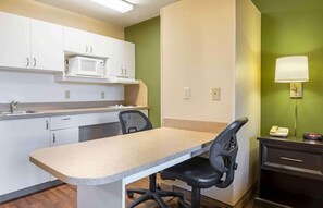 Fridge, microwave, stovetop, coffee/tea maker - Studio 6 Corporate Extended Stay Rochester Henrietta NY (Rochester)