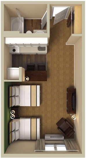Floor plan - Studio 6 Extended Stay Rochester Henrietta NY (Rochester)