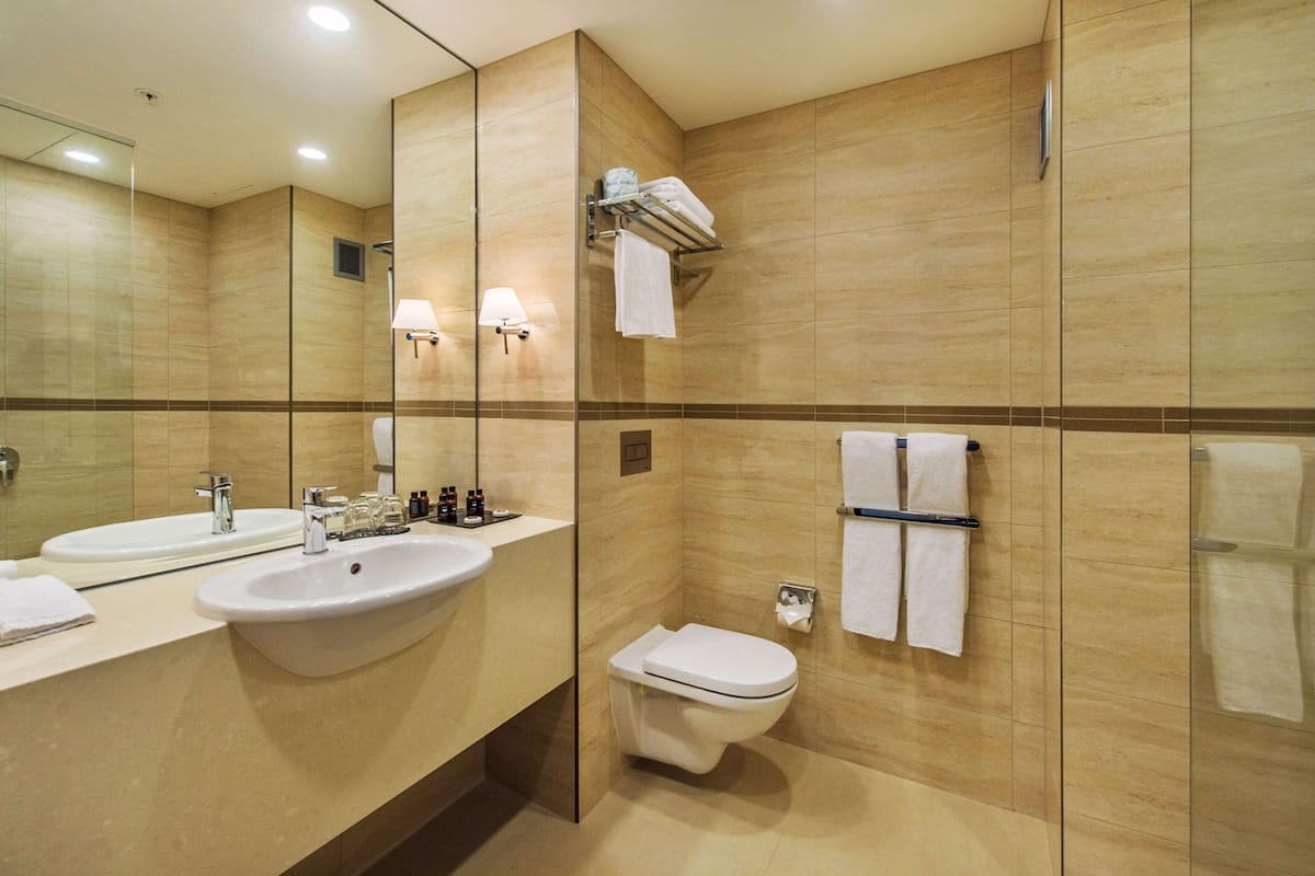 Dusche, Regendusche, kostenlose Toilettenartikel, Haartrockner