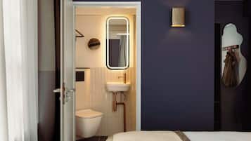 Habitación, 1 cama doble (Small) | Baño | Ducha, artículos de higiene personal gratuitos y secador de pelo
