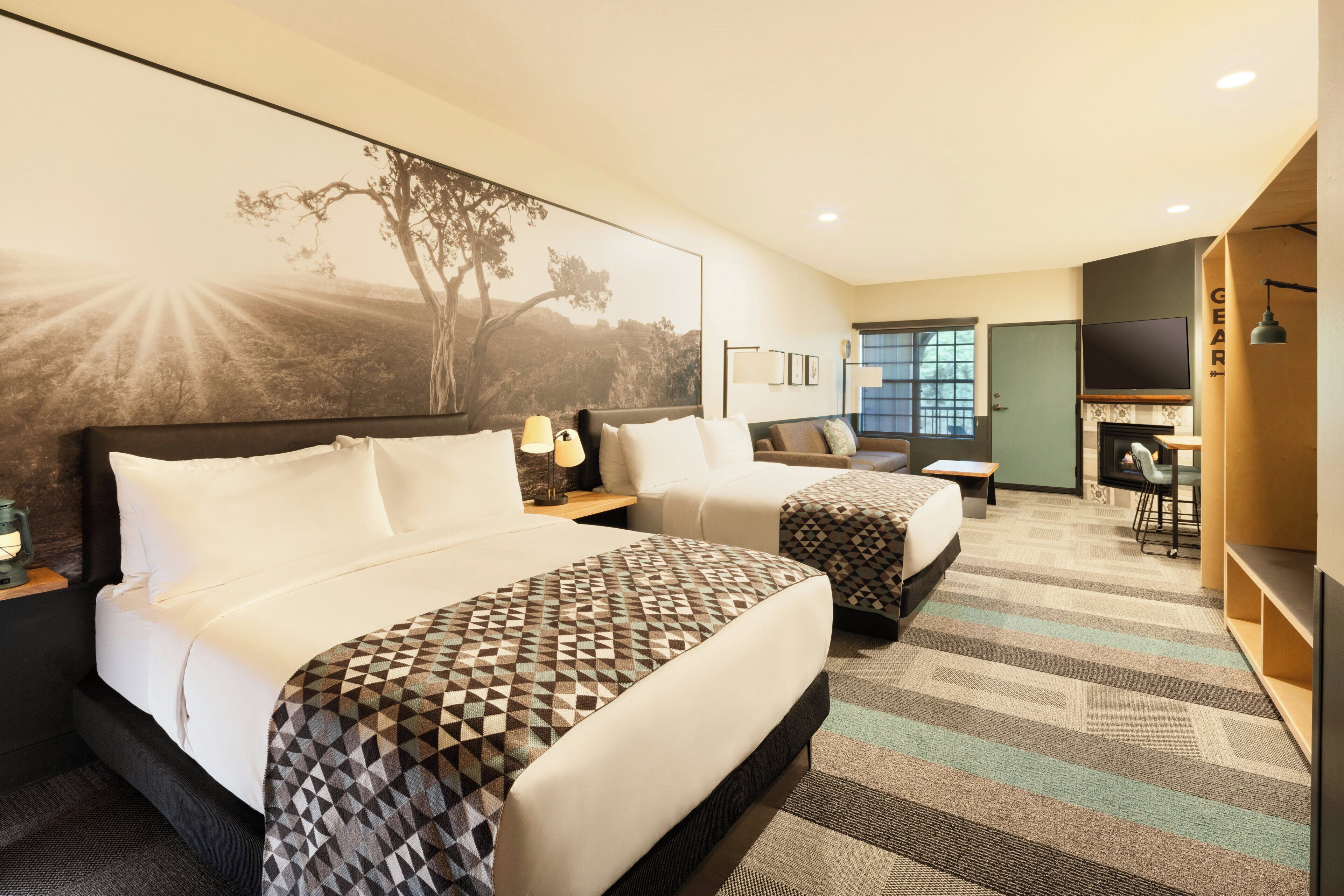 Junior Studio Suite, Multiple Beds, Patio | Down comforters, in-room safe, laptop workspace, blackout drapes