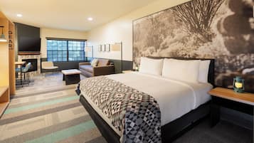 Estudio, 1 cama King size y sofá cama | 1 habitación, edredón y caja de seguridad en la habitación