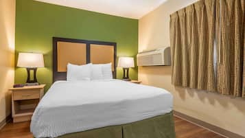 Desk, free WiFi, bed sheets