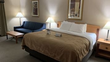 Desk, laptop workspace, iron/ironing board, free cots/infant beds