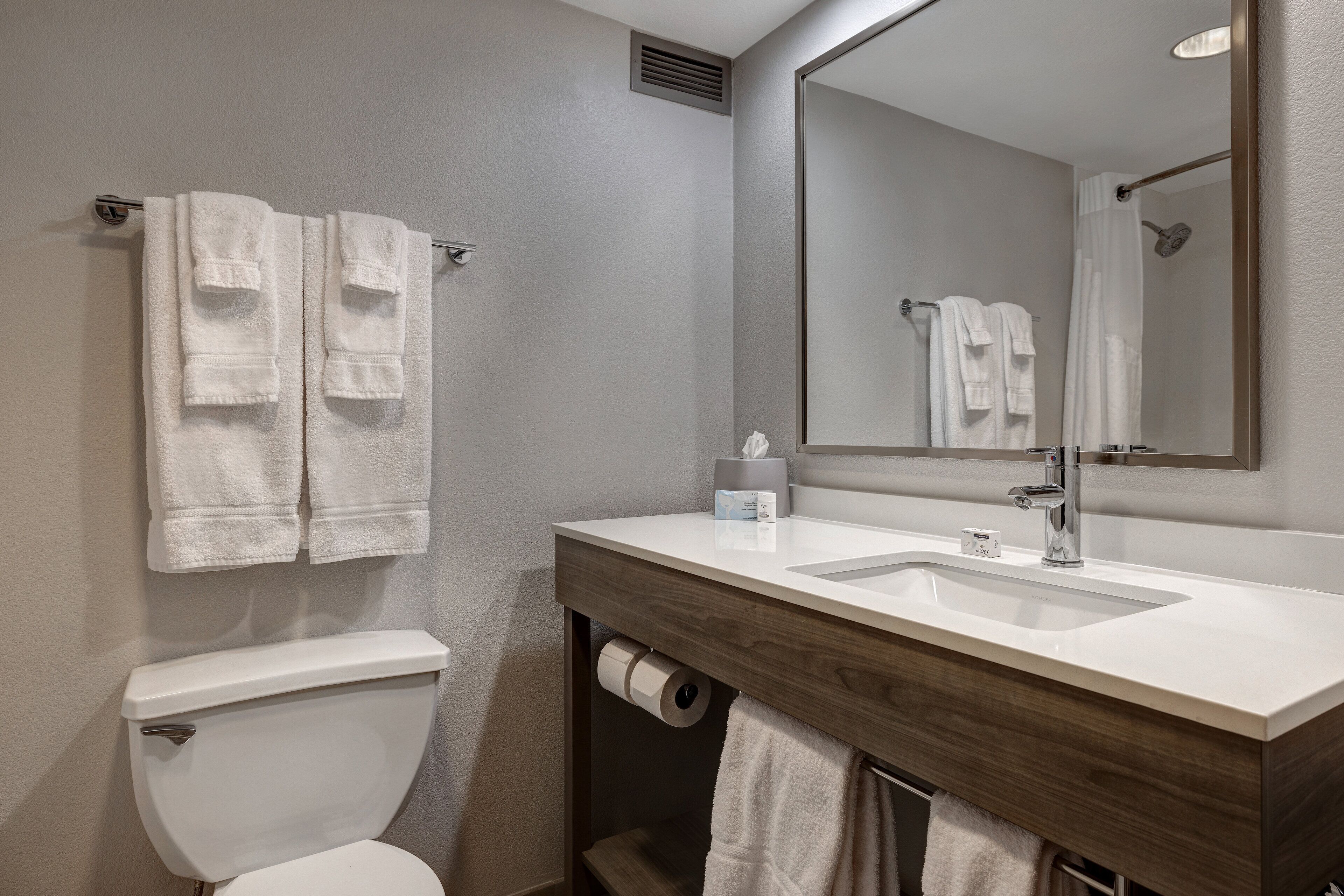 standard room | bathroom | combined shower/bathtub, hair dryer, towels