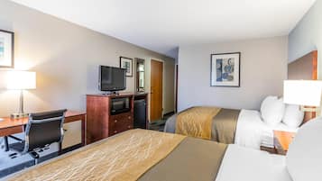 Standard Room, 2 Queen Beds, Non Smoking | Desk, blackout drapes, iron/ironing board, free cribs/infant beds