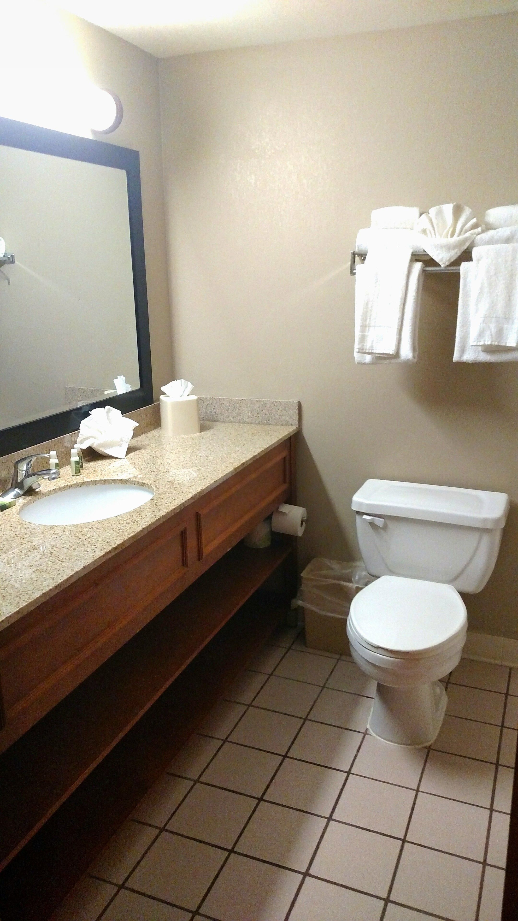 Free toiletries, hair dryer, towels